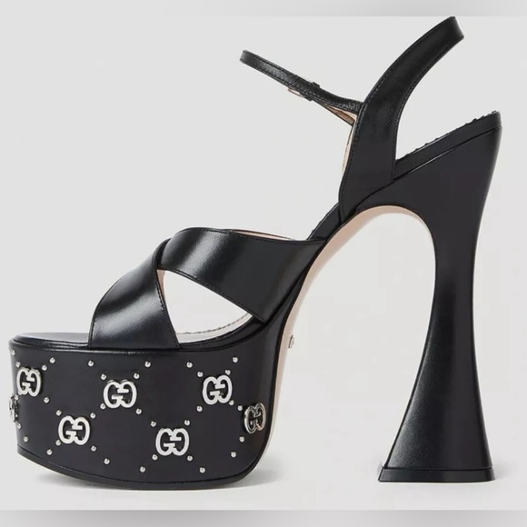 Gucci Interlocking G Logo Platform Ankle Strap Sandals Heels Shoes $1290 - Picture 16 of 16